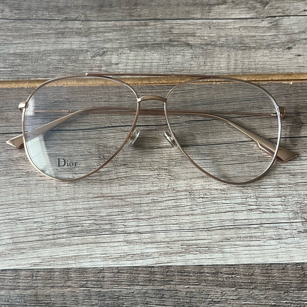 Dior Gold Aviator Eyeglass Frame